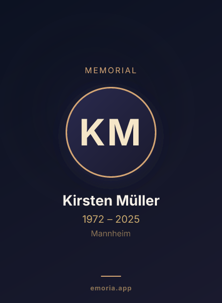 Memorial portrait of Kirsten Müller