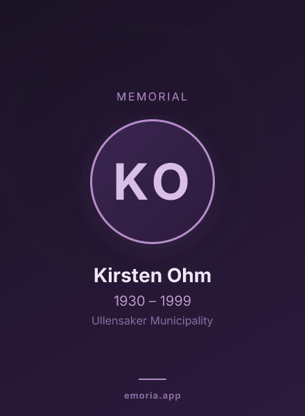 Memorial portrait of Kirsten Ohm