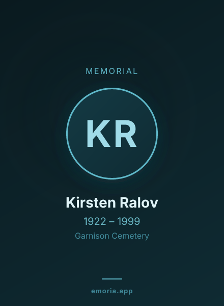 Memorial portrait of Kirsten Ralov
