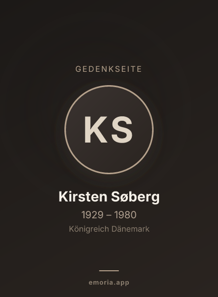 Gedenkportrait von Kirsten Søberg