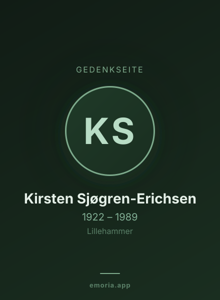 Gedenkportrait von Kirsten Sjøgren-Erichsen