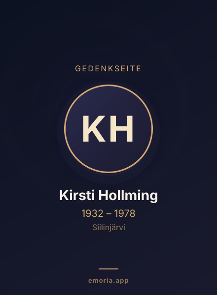 Gedenkportrait von Kirsti Hollming