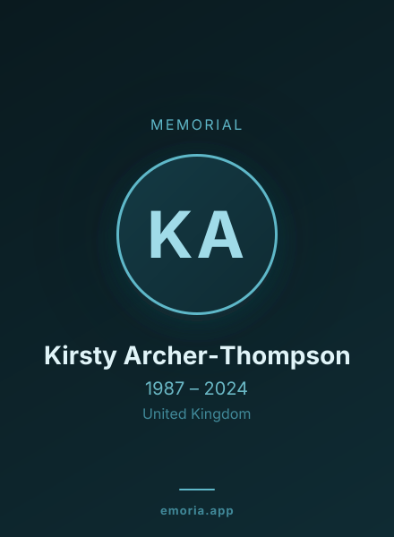 Memorial portrait of Kirsty Archer-Thompson