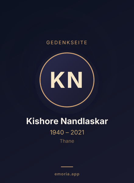 Gedenkportrait von Kishore Nandlaskar