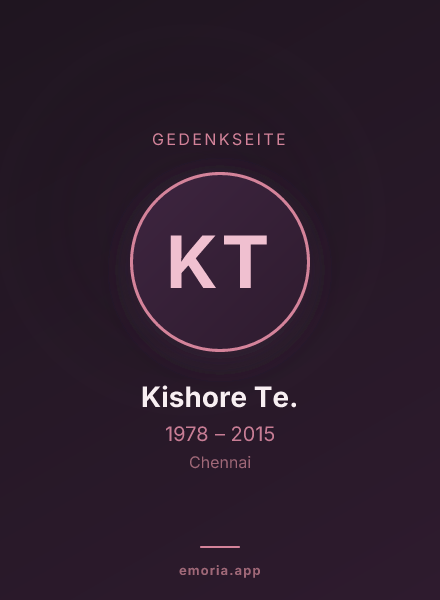 Gedenkportrait von Kishore Te.