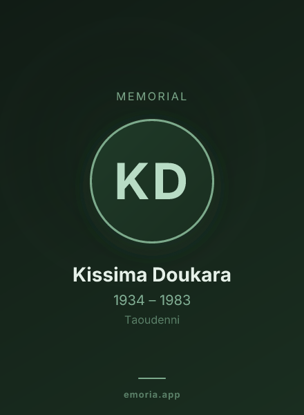 Memorial portrait of Kissima Doukara