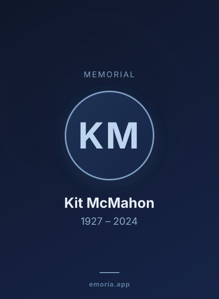 Memorial portrait of Kit McMahon