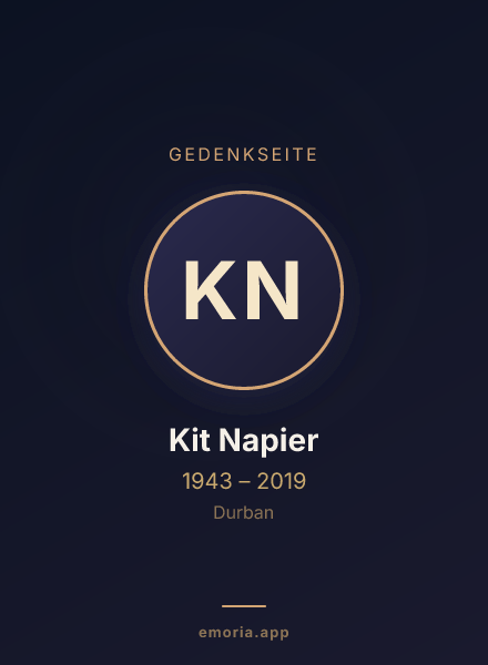 Gedenkportrait von Kit Napier