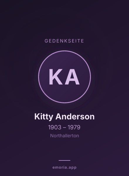 Gedenkportrait von Kitty Anderson
