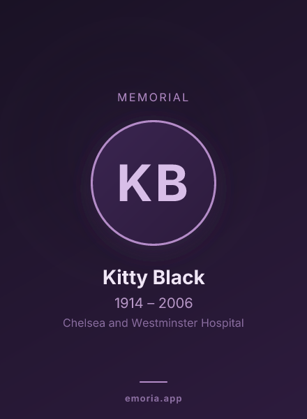 Memorial portrait of Kitty Black