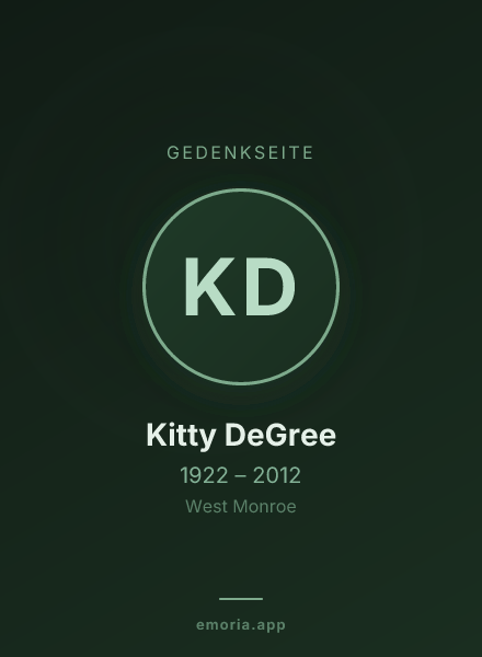 Gedenkportrait von Kitty DeGree