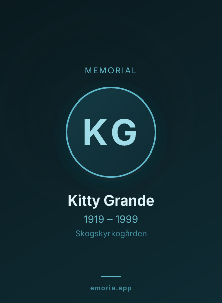 Memorial portrait of Kitty Grande