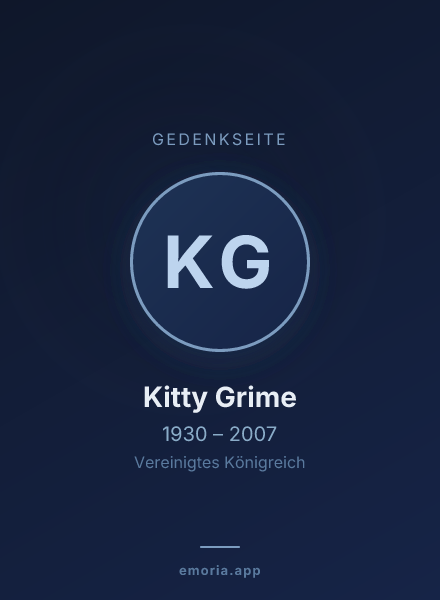Gedenkportrait von Kitty Grime