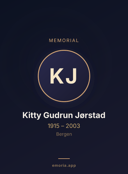 Memorial portrait of Kitty Gudrun Jørstad