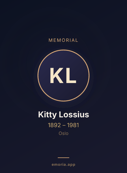 Memorial portrait of Kitty Lossius