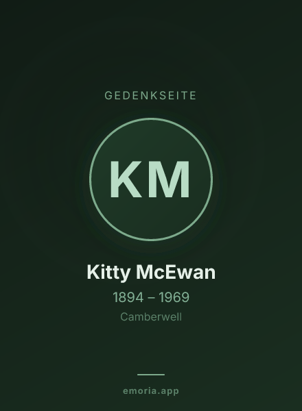 Gedenkportrait von Kitty McEwan