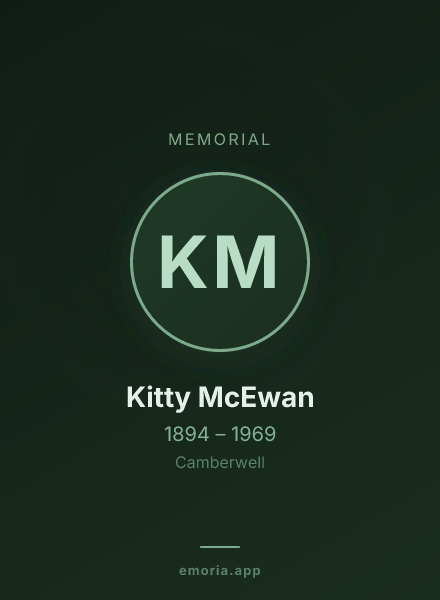 Memorial portrait of Kitty McEwan
