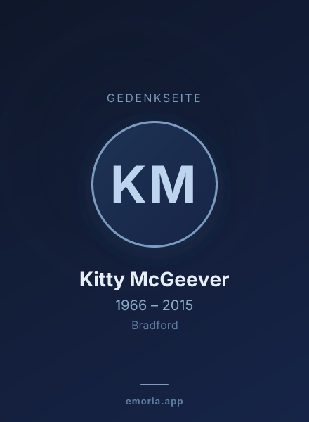 Gedenkportrait von Kitty McGeever