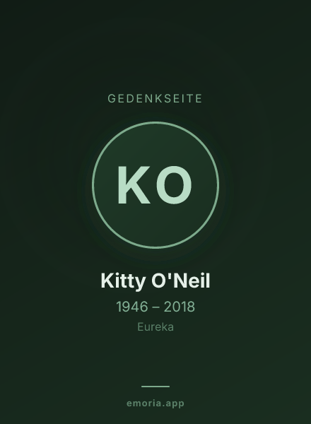 Gedenkportrait von Kitty O'Neil
