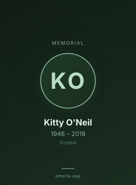 Memorial portrait of Kitty O'Neil