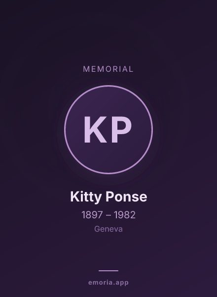 Memorial portrait of Kitty Ponse