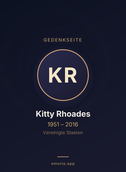 Gedenkportrait von Kitty Rhoades