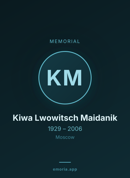 Memorial portrait of Kiwa Lwowitsch Maidanik