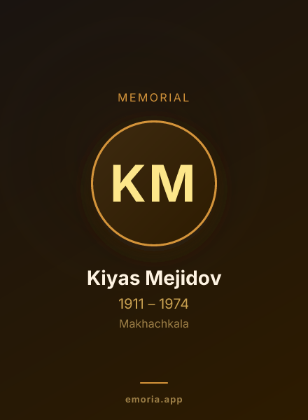 Memorial portrait of Kiyas Mejidov