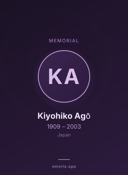 Memorial portrait of Kiyohiko Agō