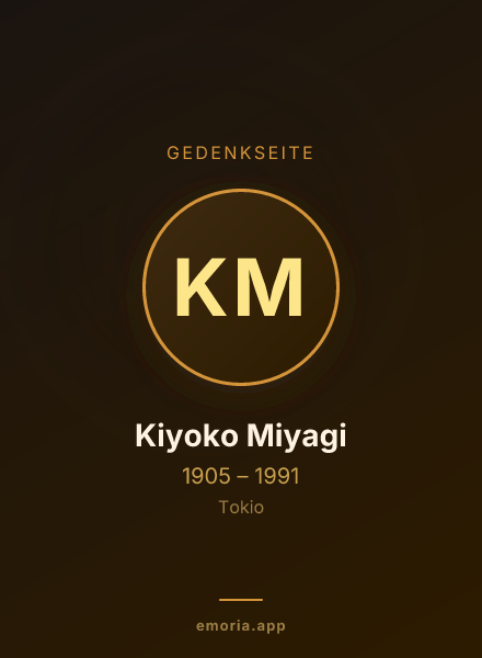 Gedenkportrait von Kiyoko Miyagi