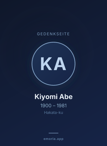 Gedenkportrait von Kiyomi Abe