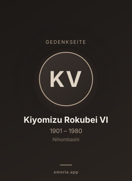Gedenkportrait von Kiyomizu Rokubei VI