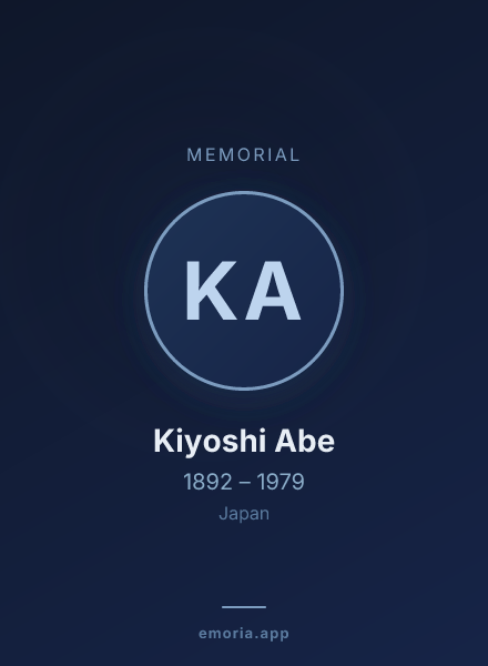Memorial portrait of Kiyoshi Abe