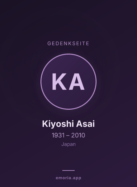 Gedenkportrait von Kiyoshi Asai