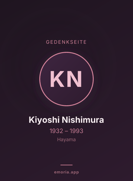 Gedenkportrait von Kiyoshi Nishimura