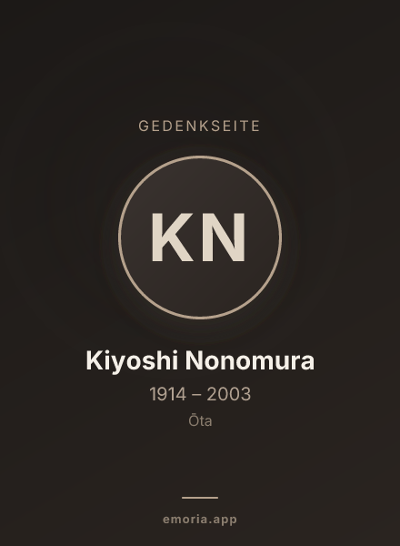 Gedenkportrait von Kiyoshi Nonomura