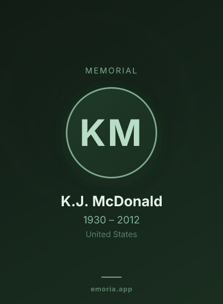 Memorial portrait of K.J. McDonald