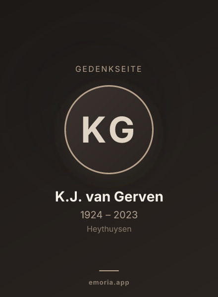Gedenkportrait von K.J. van Gerven