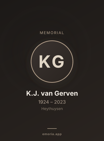 Memorial portrait of K.J. van Gerven