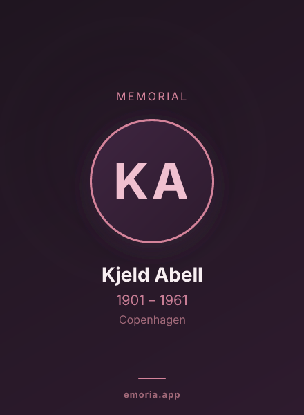Memorial portrait of Kjeld Abell