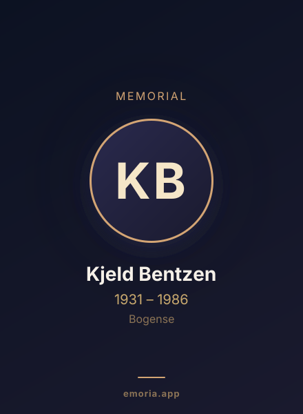 Memorial portrait of Kjeld Bentzen