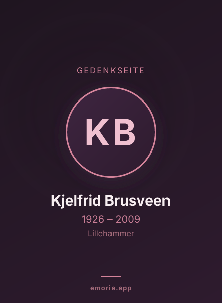 Gedenkportrait von Kjelfrid Brusveen