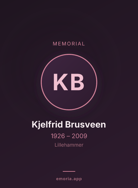 Memorial portrait of Kjelfrid Brusveen