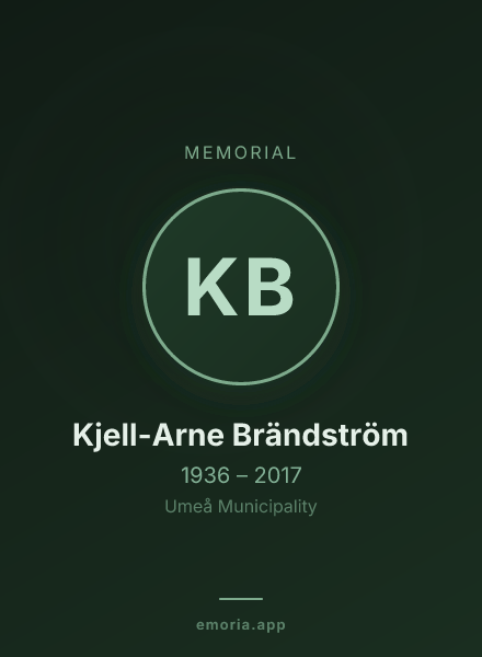 Memorial portrait of Kjell-Arne Brändström