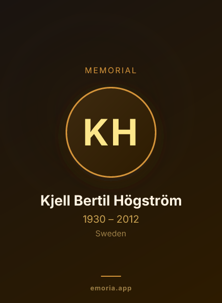 Memorial portrait of Kjell Bertil Högström