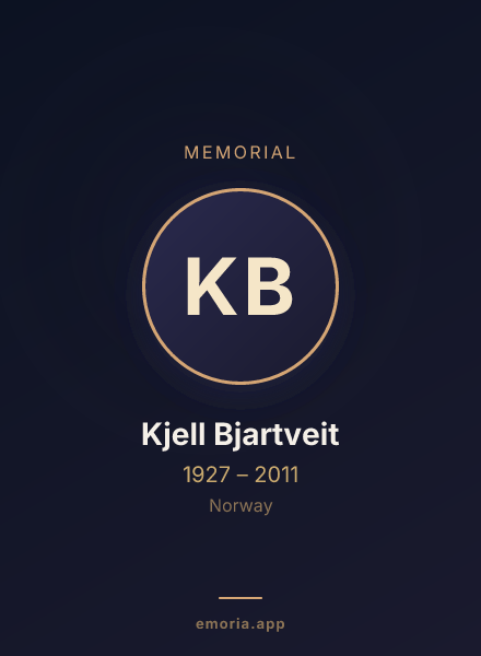 Memorial portrait of Kjell Bjartveit