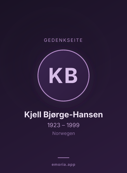 Gedenkportrait von Kjell Bjørge-Hansen