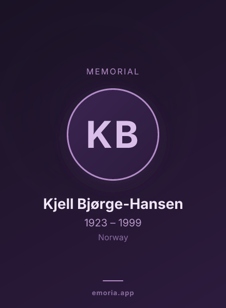 Memorial portrait of Kjell Bjørge-Hansen