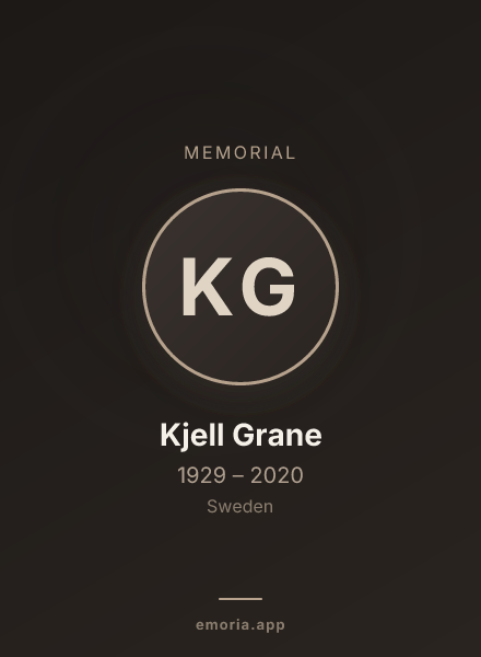 Memorial portrait of Kjell Grane