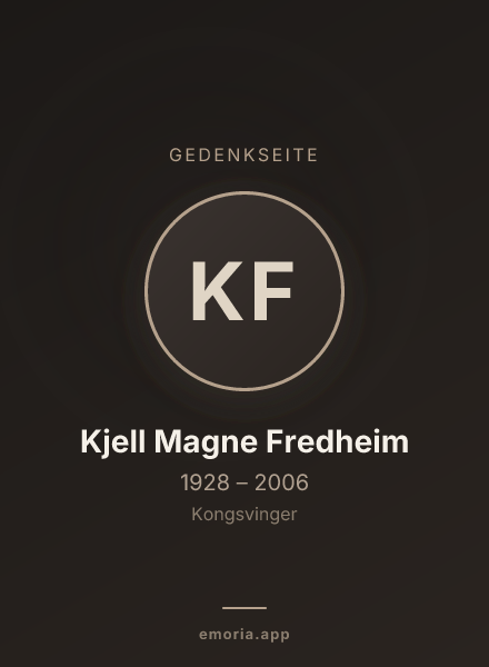 Gedenkportrait von Kjell Magne Fredheim
